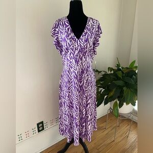 London Times Women’s V Neck Cap Sleeve Dress - Size 12